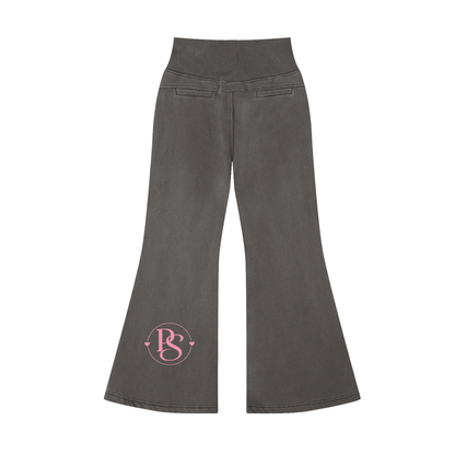 Vintage Washed Flared Fleece Pants